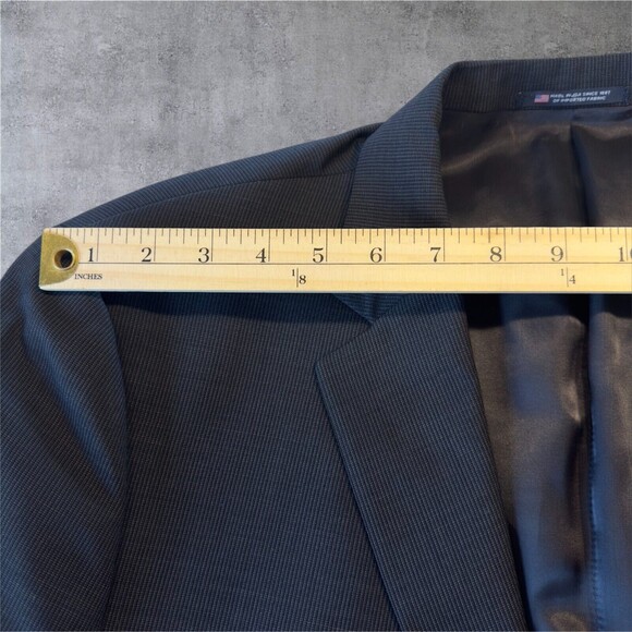 HART SHAFFNER MARX Mens Blazer 48R WOOL Sport Coat Two Button Suit Jacket Black - Picture 8 of 16